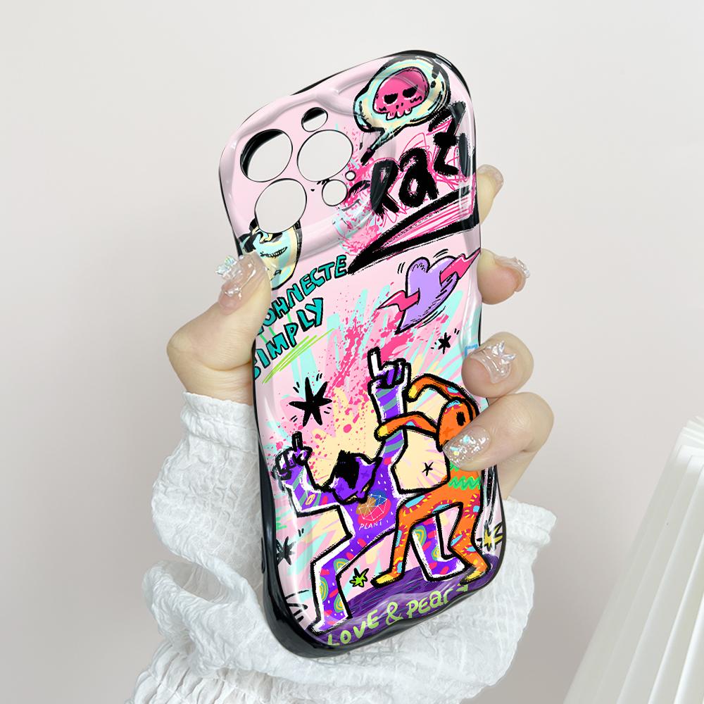 Милый мультяшный узор, кремовая текстура, мягкий силиконовый чехол с волнистыми краями, чехол для телефона для Huawei Honor Infinix Tecno iPhone