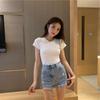 2024 Summer Slim Fit Korean Embroidered Letter T-Shirt for Women