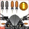 1Pair Mini Motorcycle LED Turn Signal Light Lights 12V LED Signal Lamp Waterproof Amber Flashing Light Blinker Turn Signal Lamp