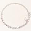 Dfarbe Silver Natural White Freshwater Pearl Chandelier Choker Necklace