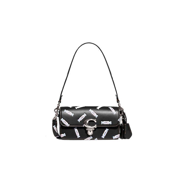 COACH Baymax Rabbit, Collaboration Studio Cow Leather, Fabric Underarm Shoulder Bag, Crossbody Bag Women's Black CG504-LHBLC