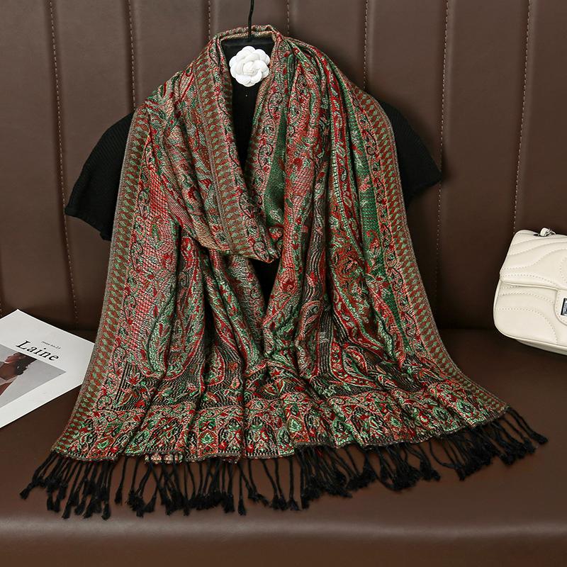 Luxury Brand Autumn Cashmere Jersey Shawl Womens Scarf Warm Winter Scarf Design Printed Womens Muslim Cotton Shawl Scarf