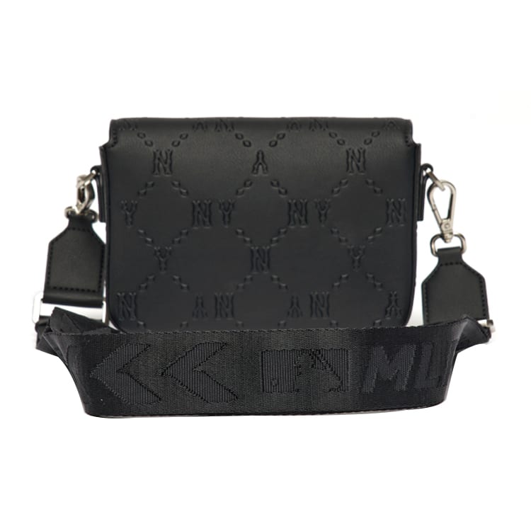 MLB New York Yankees Cow Leather Camera Bag, Crossbody Bag Regular Unisex Black 3ACRS041N-50BKS