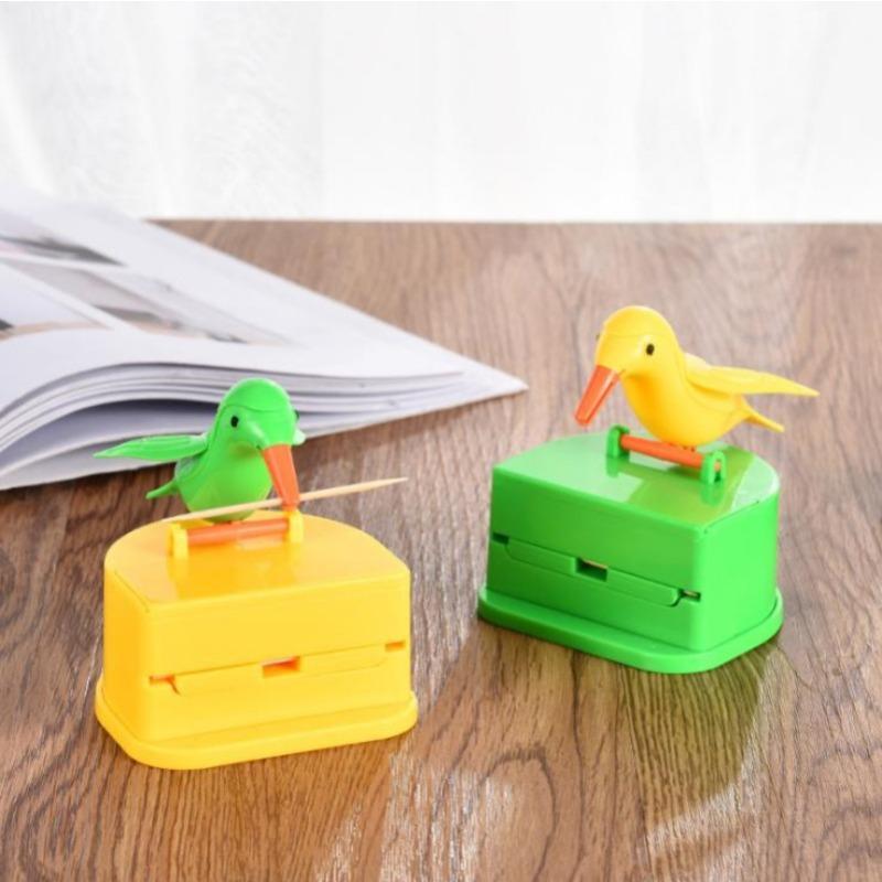 1Pc New Small Bird Toothpick Container Automatic Toothpick Dispenser Toothpick Holder Home Decoration Kitchen Accessories