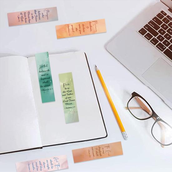 30 листов закладок со стихами из христианской Библии, бумага премиум-класса, вдохновляющий дизайн закладки с живописным фоном, вдохновляющие инструменты для чтения