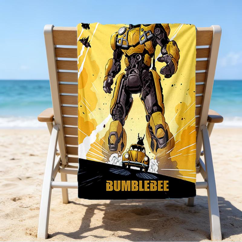 1pc Bumblebee1 Beach Towel, Beach and Seaside Swimming Pool Equipment, Fashion Pattern, Rectangular, Travel Essentials