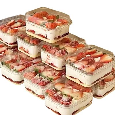 Прямоугольная пластиковая коробка для торта с крышкой 50 штук Прозрачные стаканчики для торта Тирамису Десертная упаковка для торта с крышкой Свадебная вечеринка
