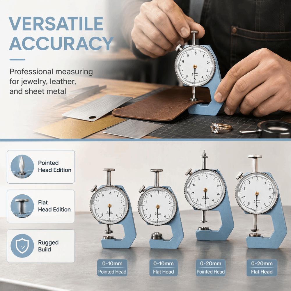 0-20mm/0.1mm Thickness Gauge 0-10mm/0.1mm Dial Caliper Mechanical Measuring Tool Metal Sheet
