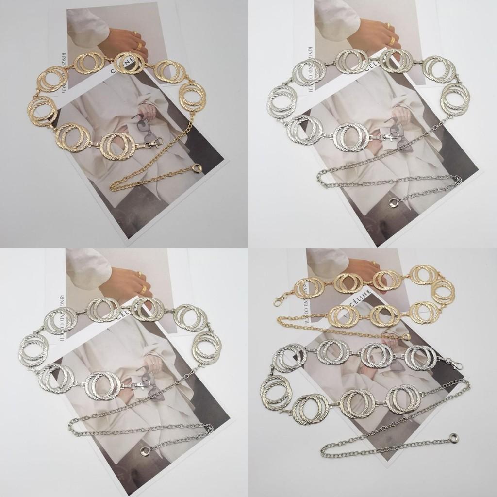 Стильная 2024 Корейская Мода Женская Двойная Цепочка на Талию из Металла