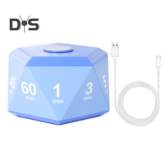 Rotating Timer 3-Color Lights Vibrate/Ring/Silent Modes Portable 1/3/5/10/15/20/25/30/45/60 Min Settings Study Relaxation Cooking Clock Timer