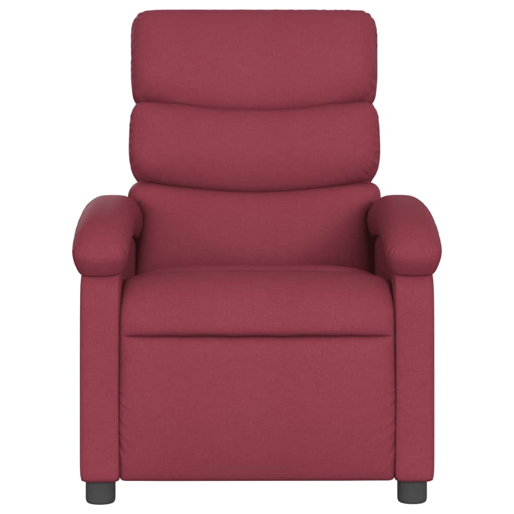 Electric Recliner Chair Burgundy Fabric