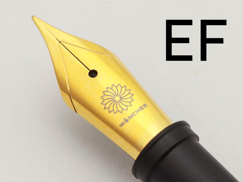 WANCHER DREAM PEN Ручка из настоящего эбонита матового черного цвета, форма сигары, перьевая ручка, экстратонкое перо (EF (Позолоченный))