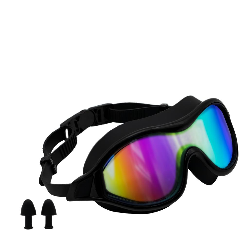 Очки для плавания Swimmin с большой оправой, водонепроницаемые и противотуманные, для мужчин и женщин, взрослые, плоские, для плавания