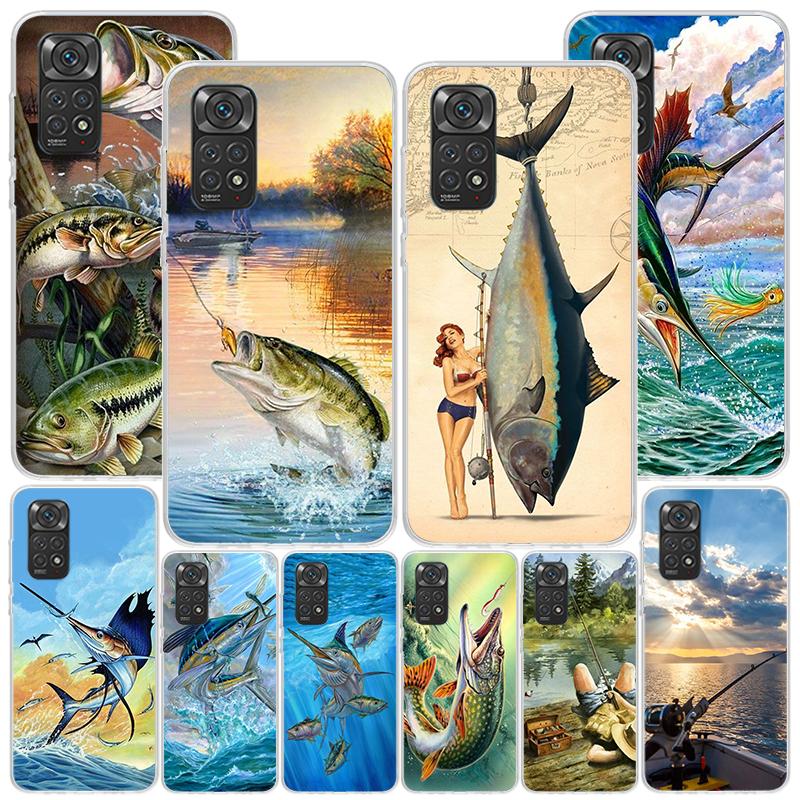 Offshore Angling Fishing Fish Rod Phone Case For Xiaomi Redmi Note 15 14 13 12S 12 11 Pro Plus 14S 11S 11E 10 10S 11T 5G Persona