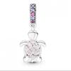 Pandora Murano Glass Pink Sea Turtle Dangle Charm 798939c02