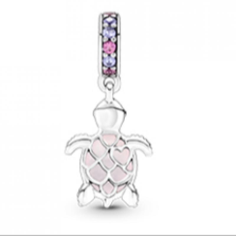 Pandora Murano Glass Pink Sea Turtle Dangle Charm 798939c02