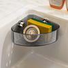 Подставка для сушки посуды Полая полка для сушки Присоска Угловой фильтр для раковины Держатель для губки со сливным отверстием Вместимость для кухонной утвари