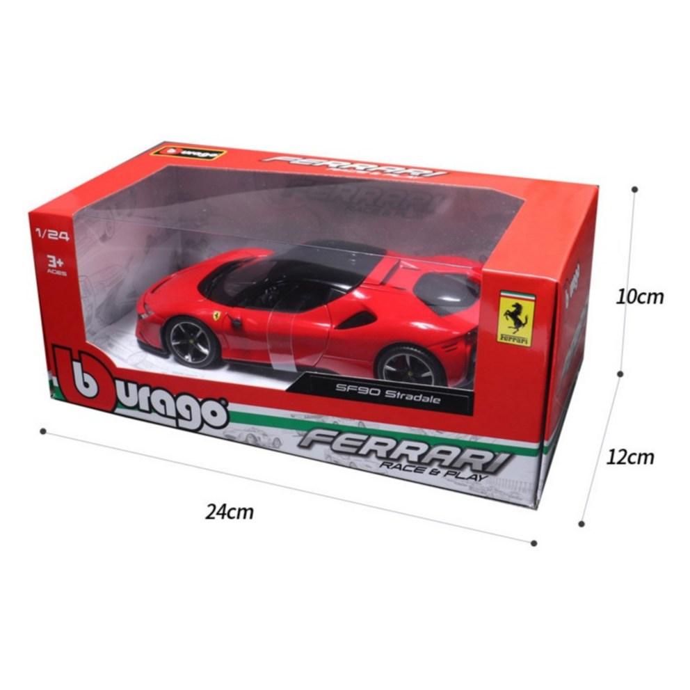 Ббураго 1:Модель автомобиля Ferrari SF90 Stradale, масштаб 1:24, красная
