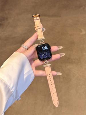 Стильный продвинутый кожаный ремешок For Apple Watch Серия 10/9/8/7/6/5 38мм 40мм 41мм 42мм 44мм 45мм 46мм 49мм