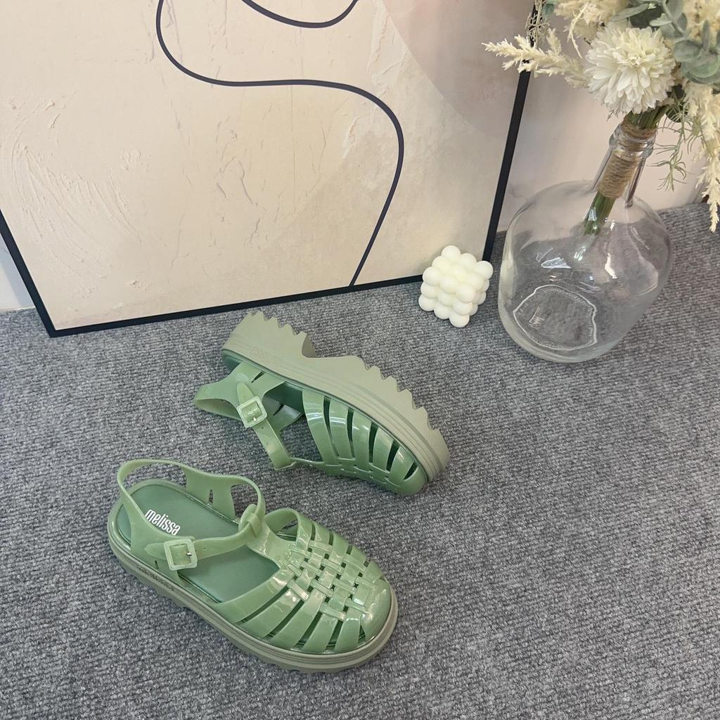 Женские плетеные римские сандалии на толстой подошве с высоким каблуком Melissa – Модные и универсальные, лето 2024.