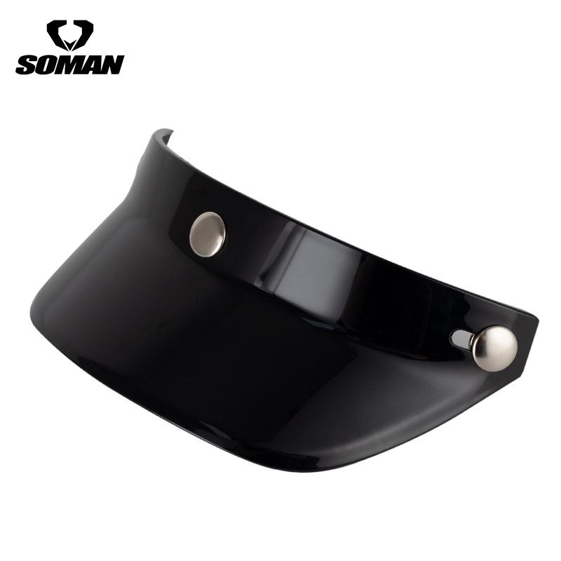 Retro Motorcycle Helmet with Three-Button Sunshade Brim - Half Helmet Design