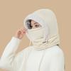 Fleece thickened snow cap scarf mask integrated cold and windproof skiing Lei Feng hat women winter cycling warm men