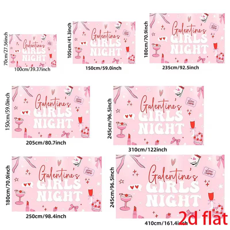 2D Flat Pink Girly Theme Girls Night Photo Background