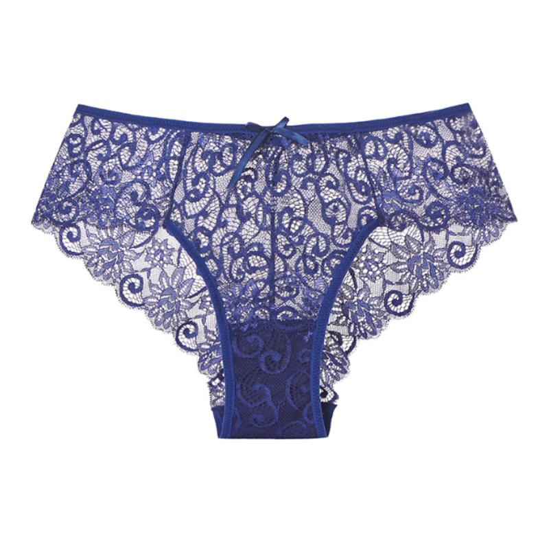 Embroidered Lace Panties Transparent Sexy Low Waist Underwear Ladies Girls Soft Breathable Briefs