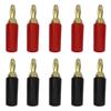 TVETE Brass Gold-Plated Banana Plugs (10-Pack) - 25mm Total Length, 3.5mm Tailhole, Pure Copper Gold-Plated Banana To Banana Male Adapter, Speaker Con