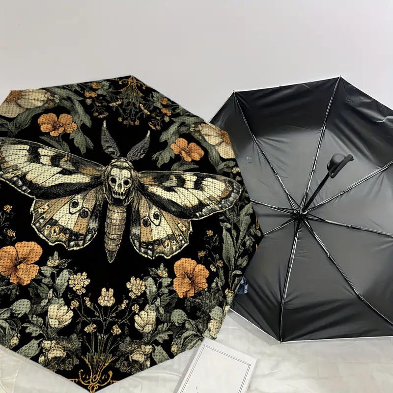 1PC Death Moth Umbrella-8-Rib Reinforced Portable Folding Travel Suitable for All Seasons Outdoor Daily Use Is an Ideal Choice  -K0371