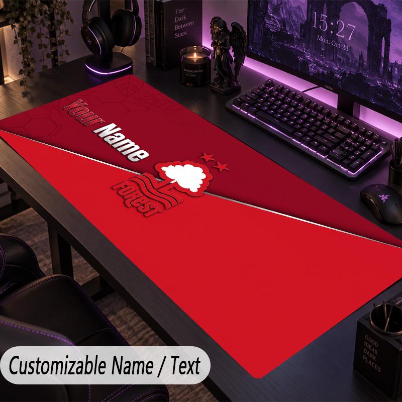 Large Mouse PadNottingham Forest Custom Name Text Personalized Desk Mat Non Slip Gaming Pad