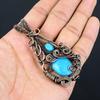Arizona Turquoise Gemstone Pendant, 999 Copper Wire Wrapped Pendant Jewelry, Handmade Antique Jewelry Gift For Mother