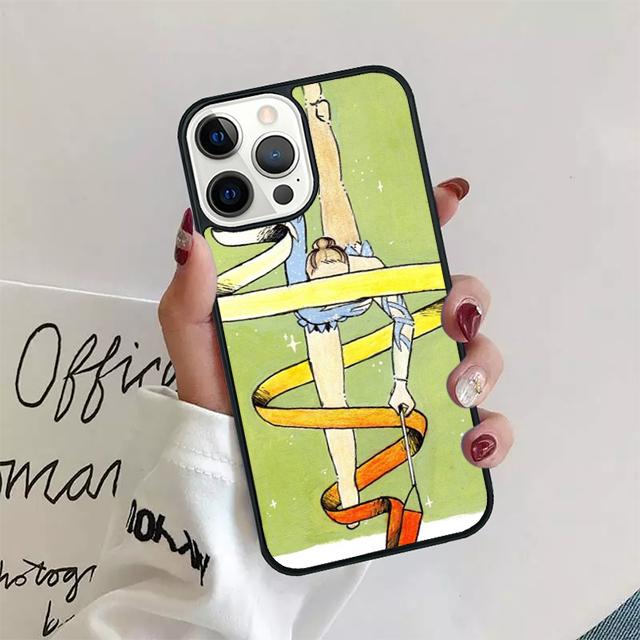 Гимнастическое движение с лентой Чехол для телефона Для iPhone 17 Air 15 16 14 13 12 Pro Max 11 Pro Max Plus Coque Shell