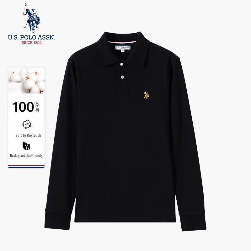U.S. Polo Assn. Мужская рубашка-поло с длинным рукавом в стиле business casual