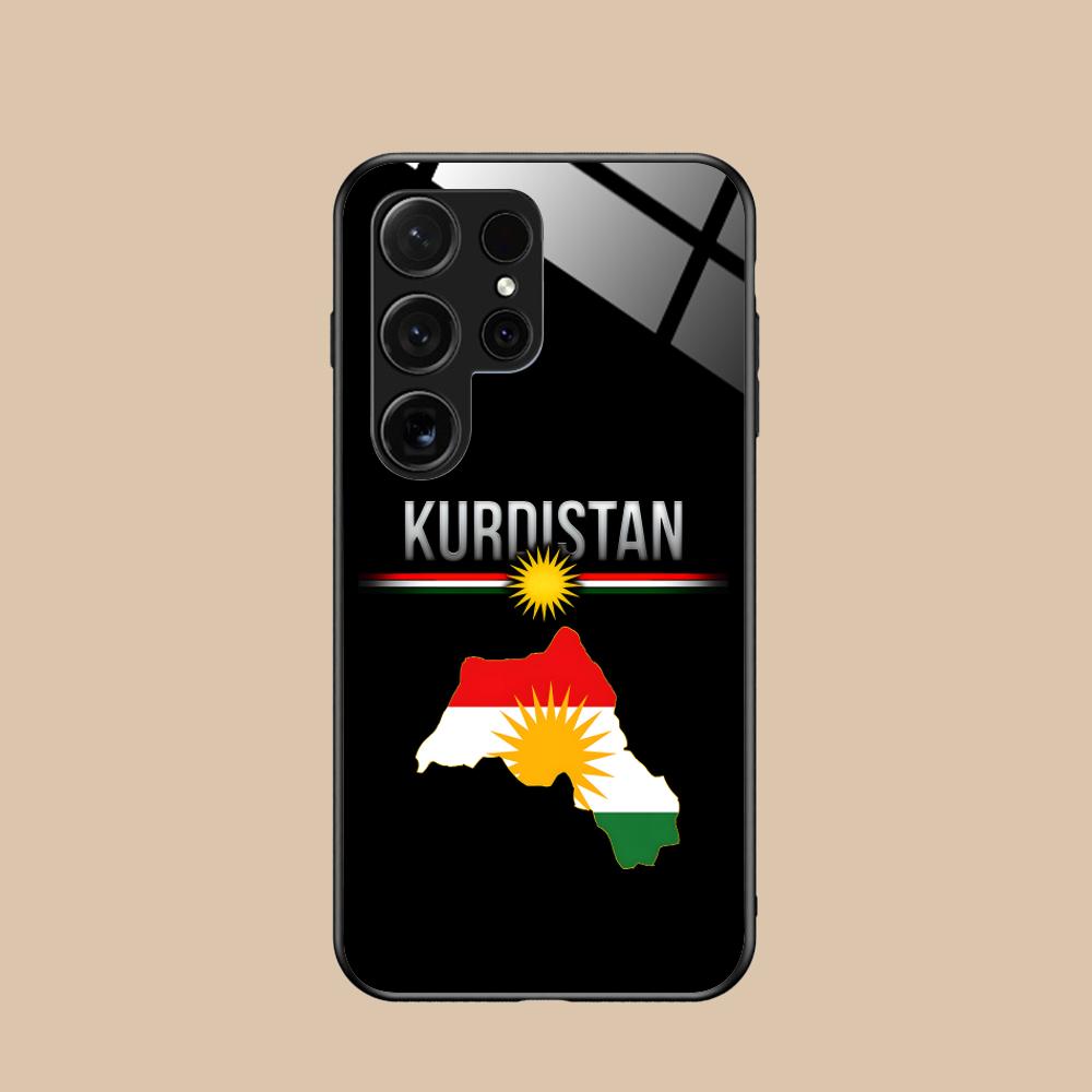 Стеклянный чехол для мобильного телефона с флагом Курдистана для Samsung Galaxy S26 S25 S24 S23 S22 S21 S20 Note20 Plus FE Ultra Цветная крышка