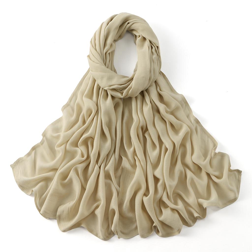 Muslim Modal Hijab Cotton Rayon Scarf for Women Double Stitching Wide Edge Rayon Shawl Islamic Thin Soft Viscose Turban Headband