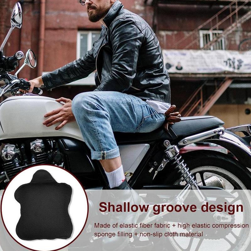 1 шт. Мотоциклетная гелевая подушка сиденья Дышащая теплоизоляция Сезон Скольжение Солнцезащитный крем Воздушная амортизация Анти Четырехместная абсорбирующая накладка Чехол