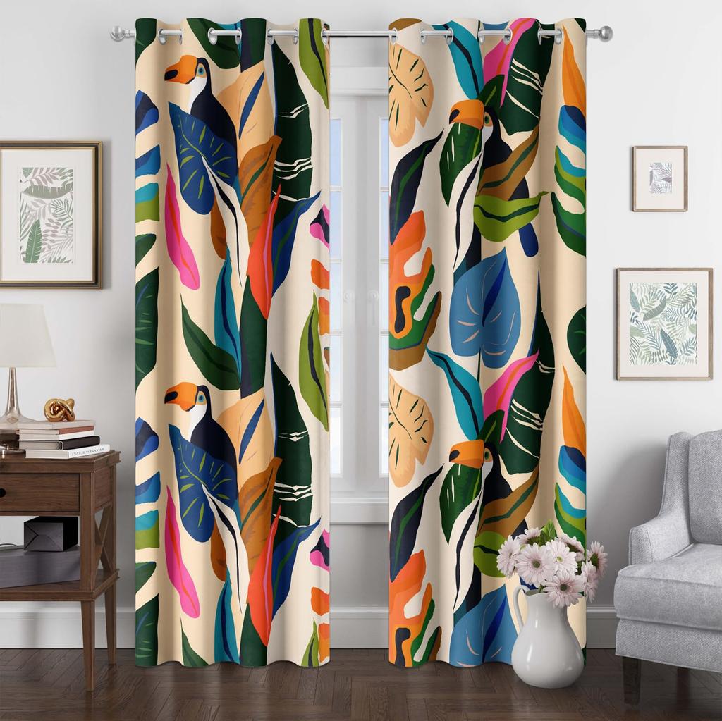 Затемняющие шторы на окна Mid Century Boho Термоизоляционные шторы для спальни, кухни, гостиной, шторы с высокой степенью затемнения