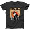 Винтажная футболка Catzilla - Забавная футболка с туксидо-котом и котенком для мужчин, женщин, детей. Сделано в Канаде. Черная