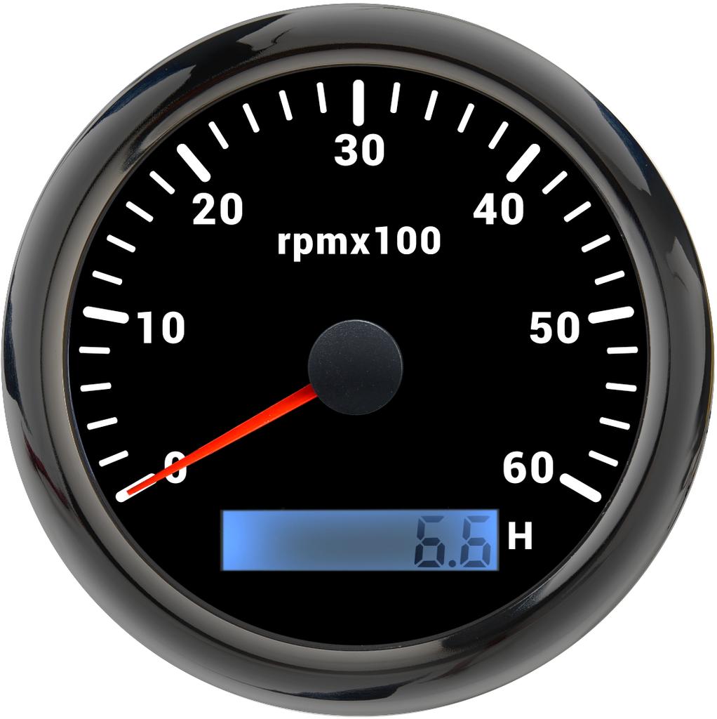 85-мм тахометр с ЖК-часомером для морской лодки, автомобиля 3000/4000/6000/8000 об/мин, тахометр, 7-цветная подсветка, цифровой дисплей