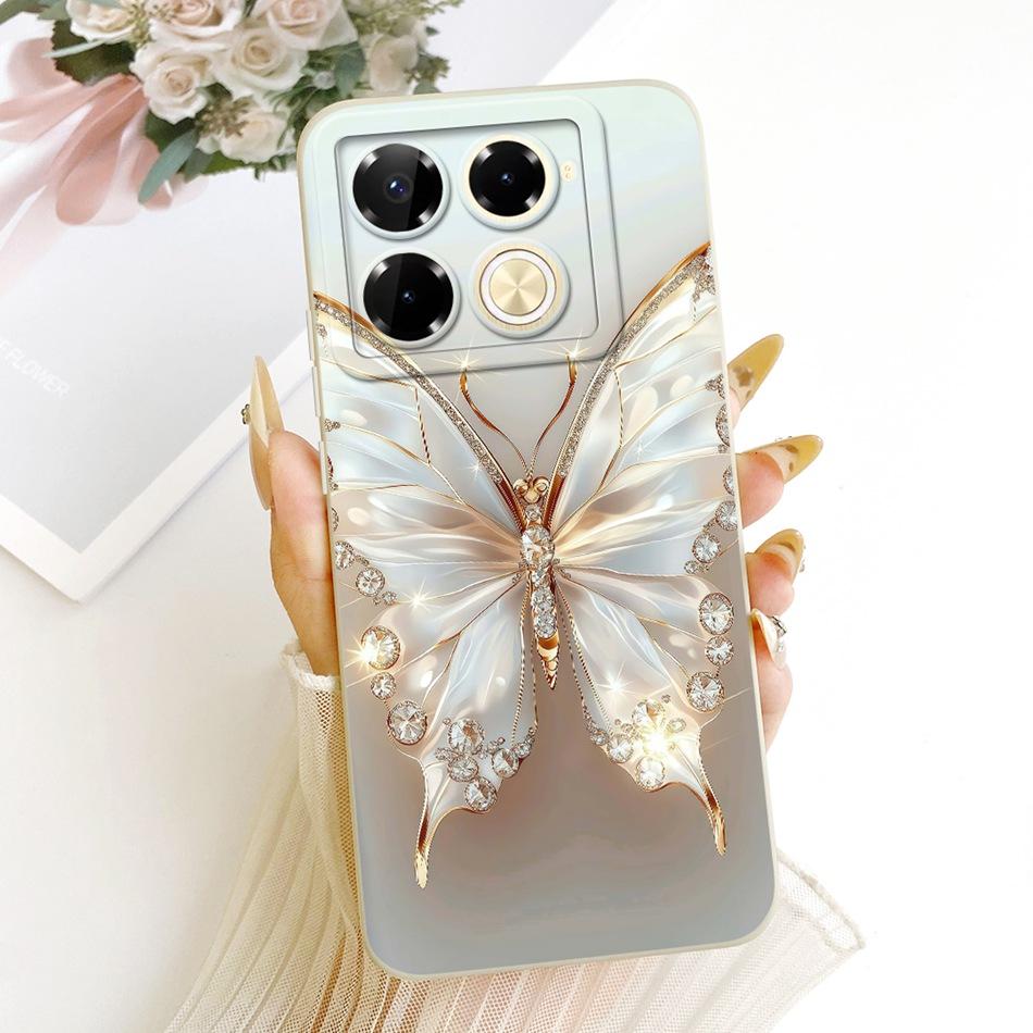 For Infinix Note 40 Pro 4G 5G / Note 40 Pro+ / Note40 X6853 Cute Cat Flower Cartoon Phone Case Soft Silicone Cover Bumpers
