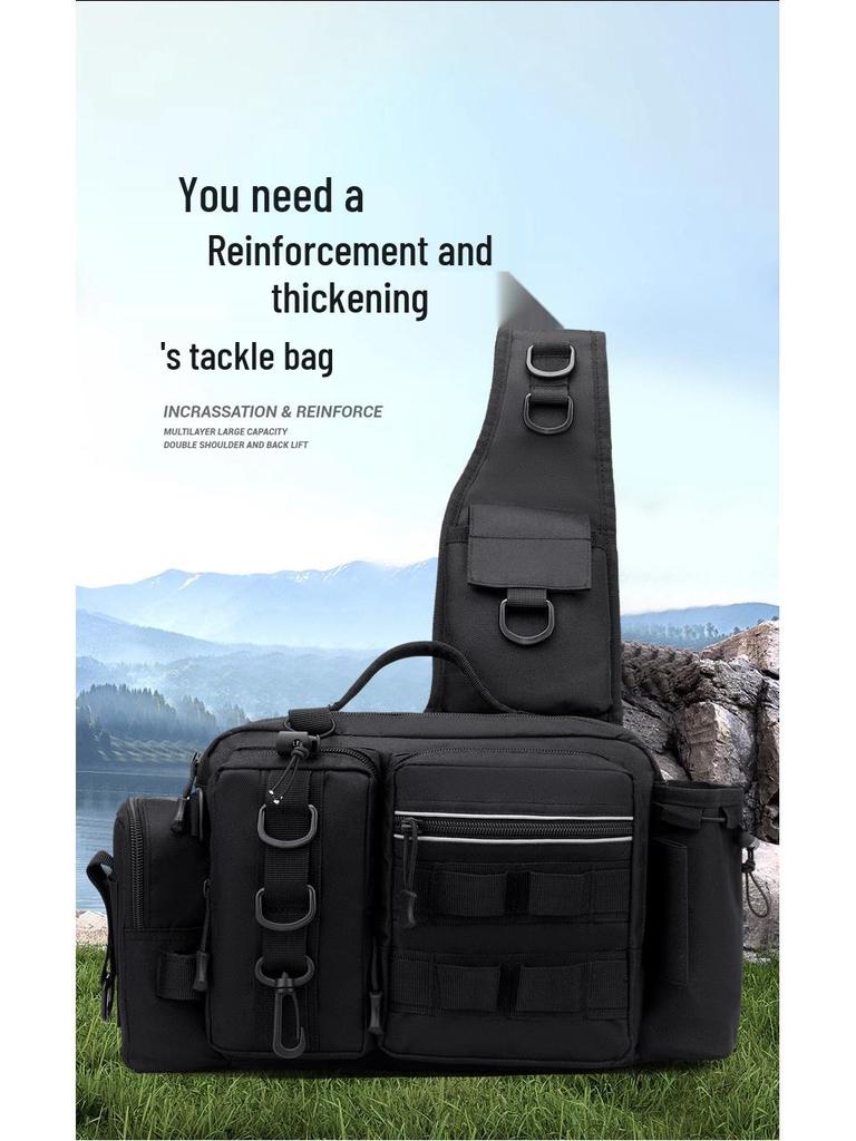 Camouflage Fishing Waist/Shoulder Bag with Rod Holder and Tackle Box