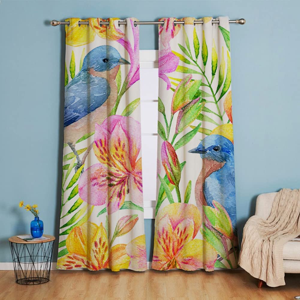 Ботанический попугай Листья Фермерский дом Стиль Кантри Оконные Шторы Панели Гостиная Затемняющие Шторы Шторы Cortinas