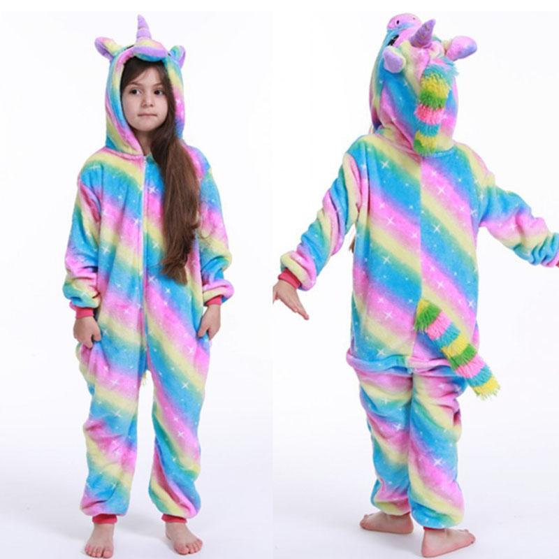 Kigurumi Onesie Kids Unicorn Pajamas For Children Animal Cartoon Sleepers Baby Costume Winter Girls Licorne Jumspuit