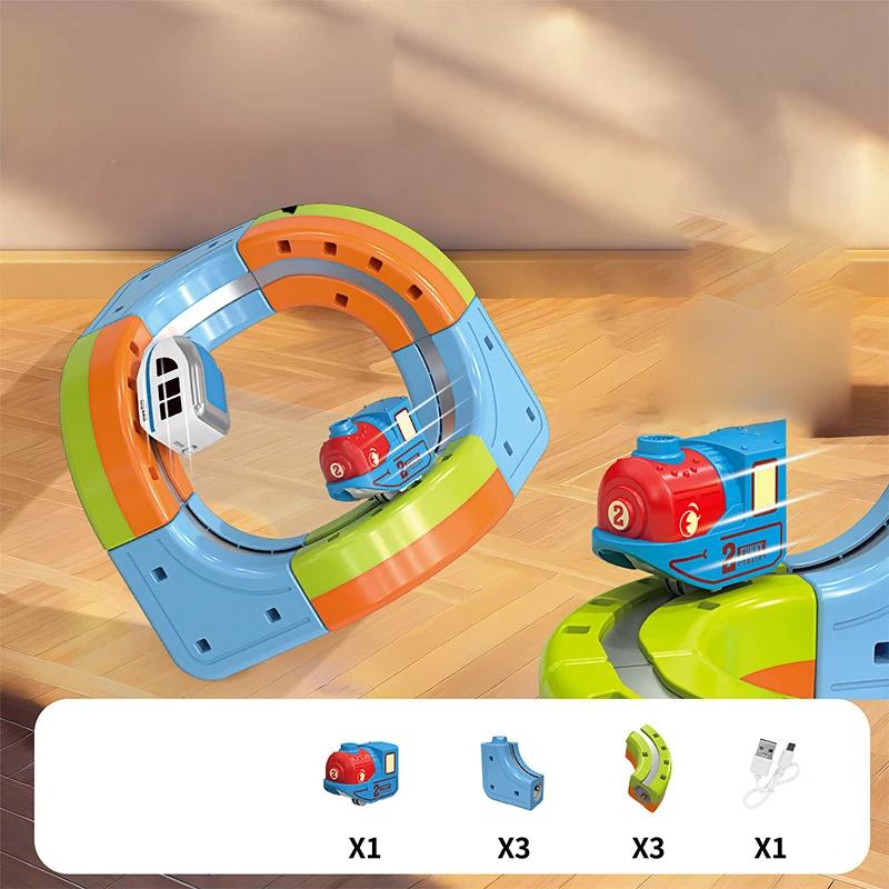 Детская Волшебная Железная Дорога Электрический Сборный Конструктор Магнитный Вагончик Лабиринт Развивающие Игрушки для Детей Рождественские Подарки