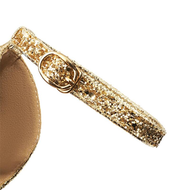 Fashion Brand Design Shiny Gold Women's Sandals 2025 New Sexy 15cm High Heels Waterproof Platform Banquet Party Woman's Shoes Size 32-43