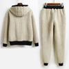 Lamb Fleece Sweater Suit Women's Autumn and Winter Casual Plus Velvet Thickened Sportswear Winter Two-piece Women's Clothing