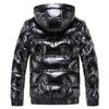 Winter Warm Embossed Cotton-padded Jacket Men's Hooded Jacket Glossy Cotton-padded Jacket