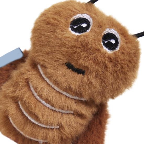 Plush Cockroach Cat Teaser Wand Interactive Fluffy Roach Teasing Stick with Catnip And Crinkle Paper for Indoor Kittens And Adult Cats