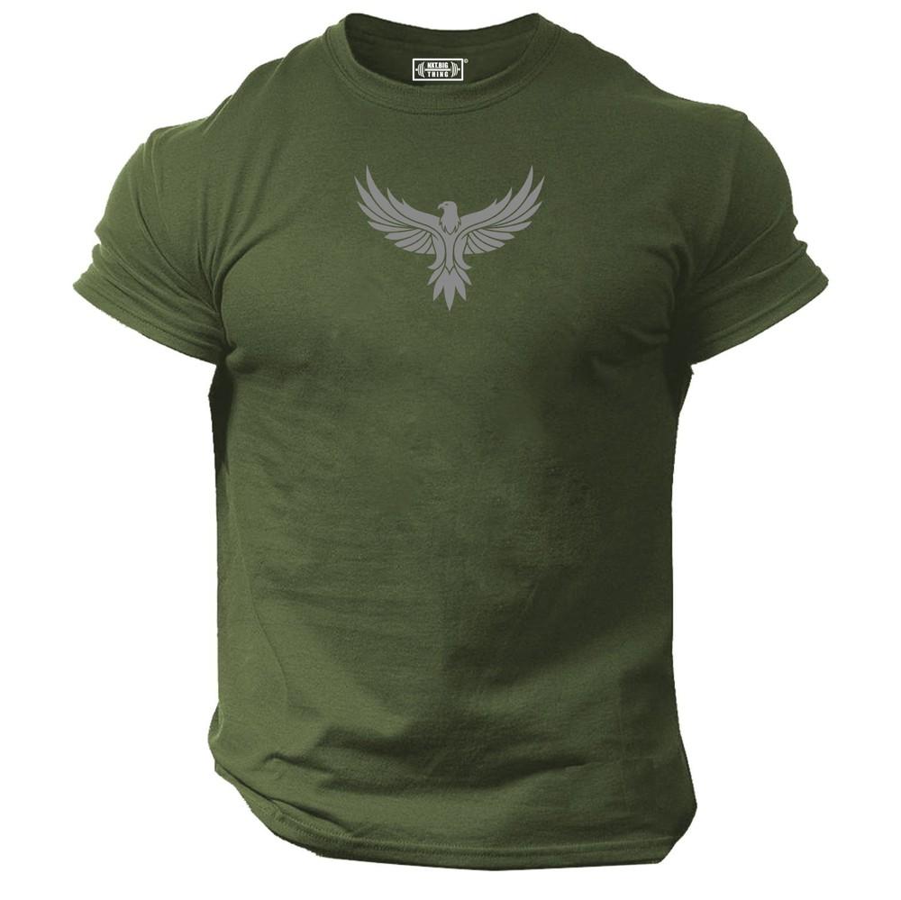 Eagle T Shirt Gym Clothing Bodybuilding Training Workout Exercise Fitness Top
